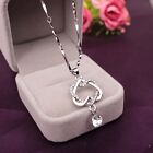 Women's Fashion Jewelry Silver or Rose Gold Plated Crystal Heart Necklace 14-3