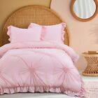 Pink Bedding Kids Comforter Sets for Girls Ruffle Bedding Set Full/Queen Size...