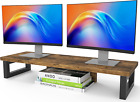 Dual Monitor Stand Riser Wood and Steel Monitor Stand Riser Computer