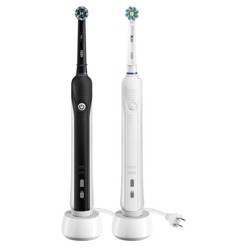 Oral-B Pro 1000 CrossAction Electric Toothbrush, Braun Drive,2-Pack Black +p