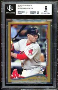 Mookie Betts Rookie Card 2014 Topps Update Gold #US-26 BGS 9 (9.5 9.5 9 8.5)