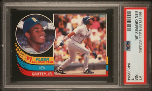 Ken Griffey Jr. MLB Seattle Mariners 1991 Fleer All-Star Star Team #7 PSA 7 NM