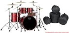 Mapex Saturn Evolution Rock Maple Tuscan Red Lacquer Drums +Bags | 22_10_12_16