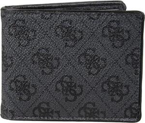 Guess - Men's RFID Slimfold Wallet with Interior Coin Pocket, Charcoal/Black