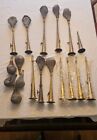 HUGE LOT OF 18 Vtg, MILITAR STRAIGHT BRASS HORNS, AND SQUEEZE BULBS, ANTIQUE...