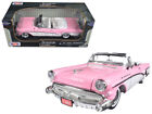 1957 Buick Roadmaster Convertible Pink And White 1/18 Diecast Model Car By Moto