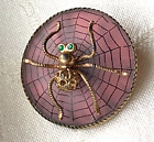 Antique Victorian Insect Spider Brooch - Rare and Unusual Camphor Glass