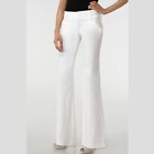 ALICE + OLIVIA Band Waist Low Rise Bell Flare Stretch Cotton Trouser Pant 6 Ivry