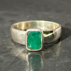 Handmade Green Emerald 925 Sterling Silver Statement Dainty All Size Ring SA-127
