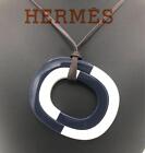 Excellent HERMES Necklace Women Authentic.Ismu Color Block Pm Buffalo Horn