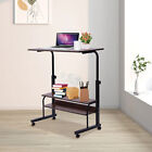 Height Adjustable Rolling Laptop Desk Cart Over Bed Hospital Table Stand