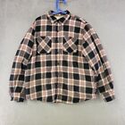 Wrangler Flannel Jacket Mens L Large Black Plaid Sherpa Lined Button Up Outdoors