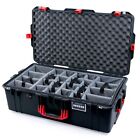 Black & Red Pelican 1615 Air case with grey CVPKG Padded Dividers.  With wheels.