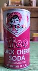 Tico Black Cherry Vintage Flat Top Soda Can