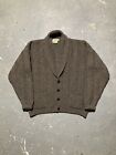 Vintage Gaeltarra Hand Knit Wool Cardigan Shawl Collar Cable Knit Sweater XL