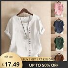 Women Short Sleeve Solid Tops Summer Round Neck Casual Shirt Loose Blouse Tees