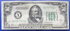 1934 A Fifty Dollar Federal Reserve Note $50 Bill Circulated #73737