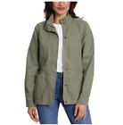 NWT Women's Canvas Mockneck Tunic Anorak Utility Jacket 100% Cotton Green, Sz XL