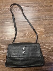 Rare Find Authentic Saint Laurent Crocodile Leather  Bag, Sz M, Good Condition