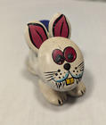 New ListingVintage Pet Rock Bunny Rabbit Pin Cushion Creepy Animal Face Painted