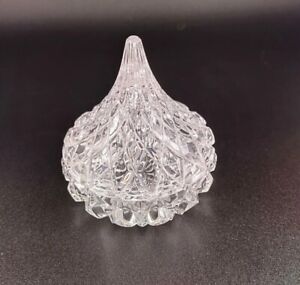 Vintage Clear Glass Art Studio Hershey Kiss Candy Trinket Dish & Lid 3.5