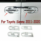 4pc For 2011-19 Toyota Sienna Chrome Door Handle Bowl ABS Cover Trim Accessories (For: Toyota)