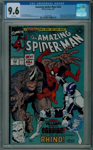 The Amazing Spider-Man #344 CGC 9.6 NM+ white pages CARNAGE Marvel 4250770017