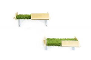 Cat Box Wall-Mounted Cat Furniture for Climbing, Playing, Set of 2 - Flat Grass