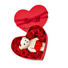 Valentine's Day Decor Bear Rose Heart Shaped Soap Flower Bouquet With Gift Box