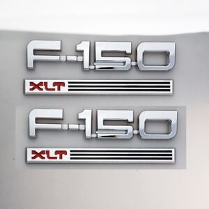 2Pc Fits1 987-91 F-1-5-0 XLT Emblems Side Badges Nameplate Chrome (For: F-150 XLT)
