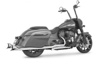 True Dual Header w Sharktail Exhaust System Chrome Indian Roadmaster 15-23 (For: Indian Roadmaster)