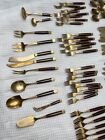 brass and wood cutlery set from Thailand
