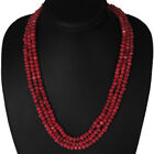 TOP SELLING 311.00 CTS NATURAL FACETED ENHANCED RUBY BEADS NECKLACE (DG)