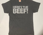 Wendy's Here's The Beef! Promo T-shirt Dark Grey Medium Made In USA  (2011)