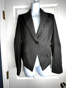 BCBG Maxazria Womens X Small Mariah Grey Stripe Blazer Suit Jacket XS 2 NEW