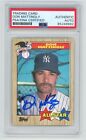 DON MATTINGLY Yankees Signed 1987 Topps All-Star Baseball Card #606 PSA Auto