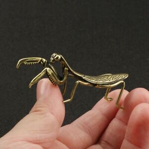 Brass Mantis Figurine Statue Animal Figurines Toys Home Desktop Decoration