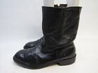Mens Size 12 EE Black Leather Zip Ankle Cowboy Western Boots