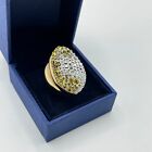 $220 New Swarovski Kinshasa Gold Ring with Yellow and Clear Crystals