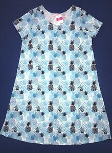 FRESH PRODUCE Small Bluefin BLUE Pineapple Stand Tee Shirt Dress $59 NWT New S