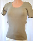 Akris Knit Short Sleeves Cashmere/Silk Moss Color Top Size D 46 F 48 US 16