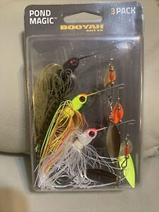 3 Pack BOOYAH POND MAGIC SIZE 3 - 3/16 OUNCE SPINNERBAITS - 3 COLORS