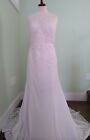 White Illusion Lace  Trumpet Mermaid Wedding Dress Gown  Sz14 Beautiful 💕