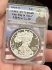 2020-W $1 American Silver Eagle Proof Coin ANACS PR70 First Day of Issue FDOI