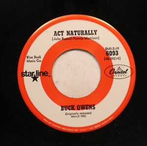 Country Nm! 45 Buck Owens - Act Naturally / Over And Over Again On Starline