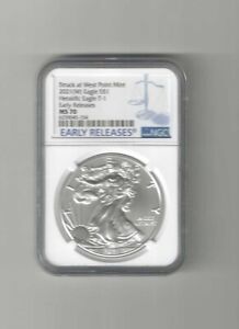 2021 (W) NGC MS70 EARLY RELEASES 1 OUNCE AMERICAN SILVER EAGLE TYPE 1 UNC (154)
