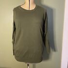 cAbi Sweater Set Sz XL Military Olive Green Cropped Crew Neck + Sweater Vest