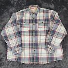 Wrangler Sherpa Lined Shirt Jacket Mens 2XL Beige Blue Red Plaid Outdoor