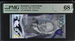New Listing2022 Barbados 100 DOLLARS P85a BANKNOTE CURRENCY UNC PMG 68