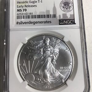 New Listing2021 Silver Eagle NGC MS70 Type 1 Early Release  #SilverDegenerates
